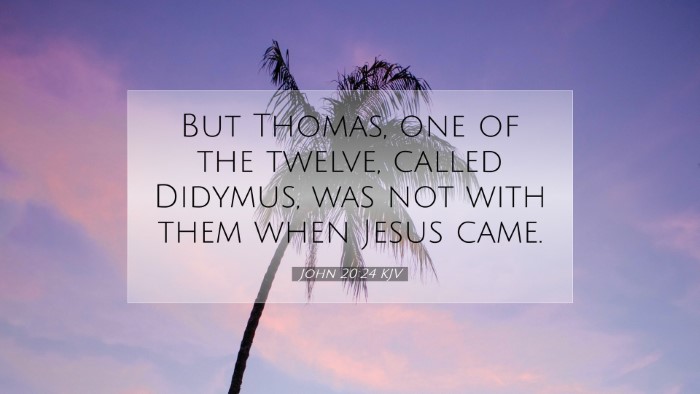 Picture 07 - John 20:24 KJV Desktop Wallpaper - But Thomas, one of the twelve, called Didymus, - Desktop Bible Verse Wallpaper