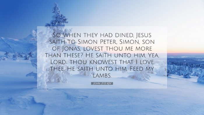 Picture 07 - John 21:15 KJV Desktop Wallpaper - So when they had dined, Jesus saith to Simon - Desktop Bible Verse Wallpaper