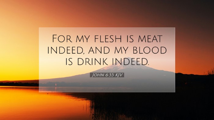 Picture 07 - John 6:55 KJV Desktop Wallpaper - For my flesh is meat indeed, and my blood is - Desktop Bible Verse Wallpaper