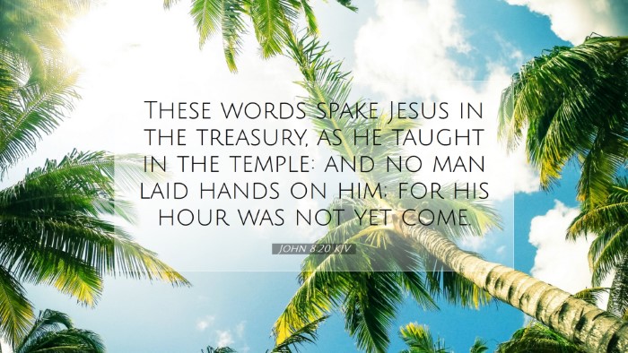Picture 07 - John 8:20 KJV Desktop Wallpaper - These words spake Jesus in the treasury, as he - Desktop Bible Verse Wallpaper