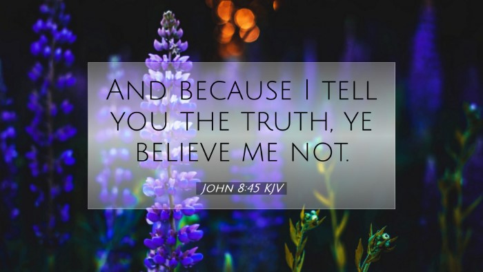 Picture 07 - John 8:45 KJV Desktop Wallpaper - And because I tell you the truth, ye believe me - Desktop Bible Verse Wallpaper