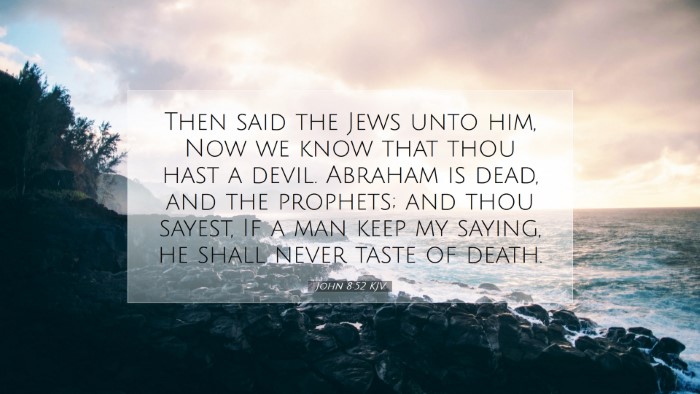 Picture 07 - John 8:52 KJV Desktop Wallpaper - Then said the Jews unto him, Now we know that - Desktop Bible Verse Wallpaper