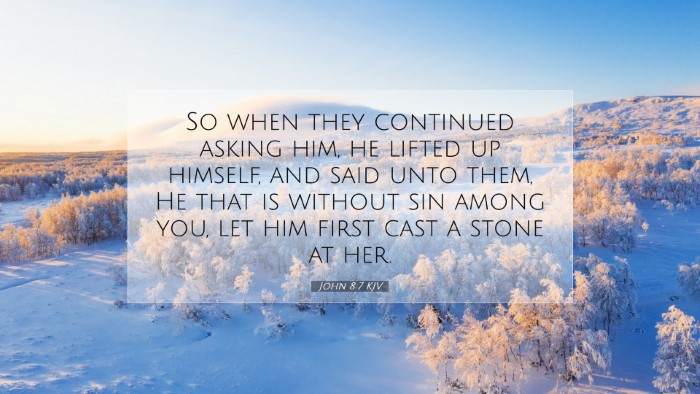 Picture 07 - John 8:7 KJV Desktop Wallpaper - So when they continued asking him, he lifted up - Desktop Bible Verse Wallpaper