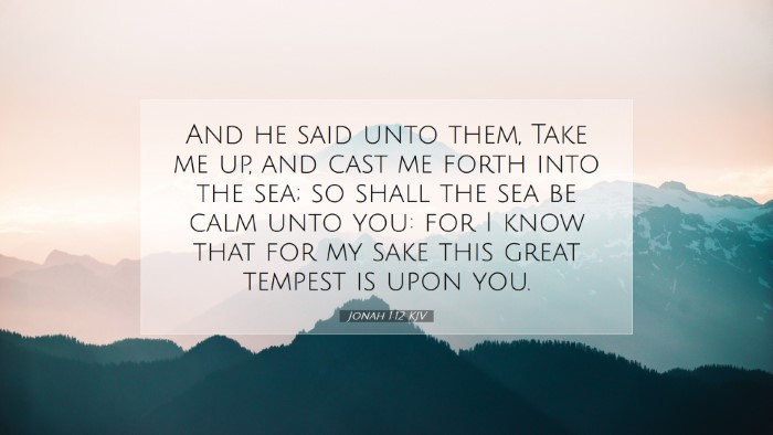 Picture 07 - Jonah 1:12 KJV Desktop Wallpaper - And he said unto them, Take me up, and cast me - Desktop Bible Verse Wallpaper