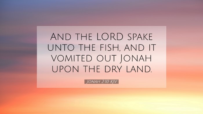 Picture 07 - Jonah 2:10 KJV Desktop Wallpaper - And the LORD spake unto the fish, and it vomited - Desktop Bible Verse Wallpaper