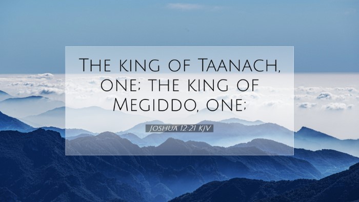 Picture 07 - Joshua 12:21 KJV Desktop Wallpaper - The king of Taanach, one; the king of Megiddo, - Desktop Bible Verse Wallpaper