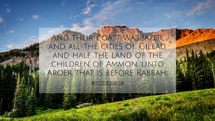 Picture 07 - Joshua 13:25 KJV Desktop Wallpaper - And their coast was Jazer, and all the cities of - Desktop Bible Verse Wallpaper