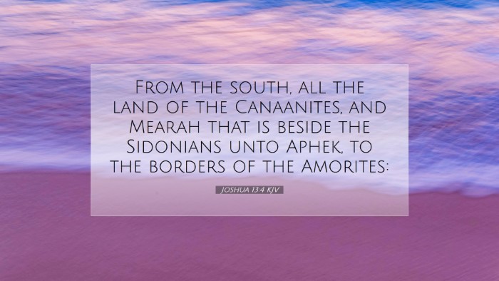 Picture 07 - Joshua 13:4 KJV Desktop Wallpaper - From the south, all the land of the Canaanites, - Desktop Bible Verse Wallpaper