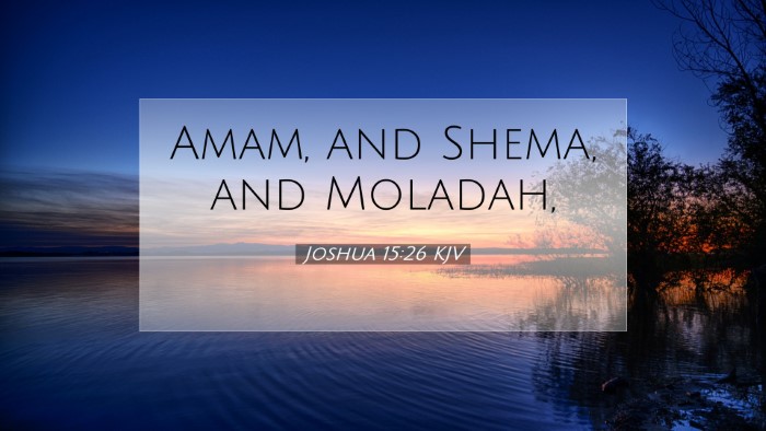 Picture 07 - Joshua 15:26 KJV Desktop Wallpaper - Amam, and Shema, and - Desktop Bible Verse Wallpaper