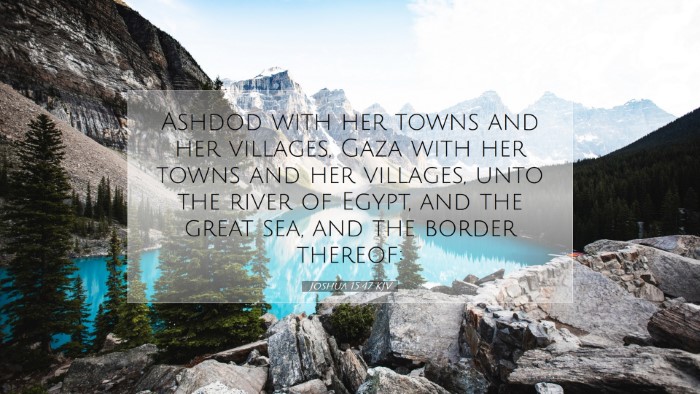 Picture 07 - Joshua 15:47 KJV Desktop Wallpaper - Ashdod with her towns and her villages, Gaza with - Desktop Bible Verse Wallpaper