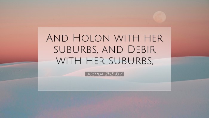 Picture 07 - Joshua 21:15 KJV Desktop Wallpaper - And Holon with her suburbs, and Debir with her - Desktop Bible Verse Wallpaper