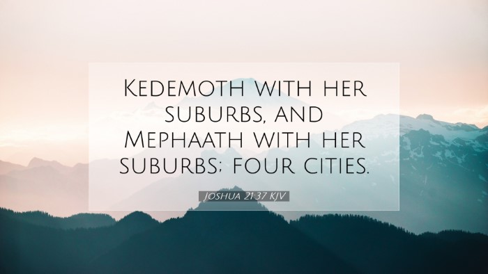 Picture 07 - Joshua 21:37 KJV Desktop Wallpaper - Kedemoth with her suburbs, and Mephaath with her - Desktop Bible Verse Wallpaper