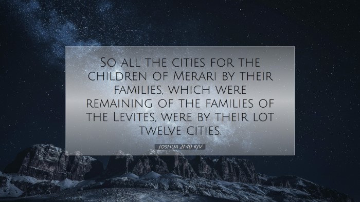 Picture 07 - Joshua 21:40 KJV Desktop Wallpaper - So all the cities for the children of Merari by - Desktop Bible Verse Wallpaper
