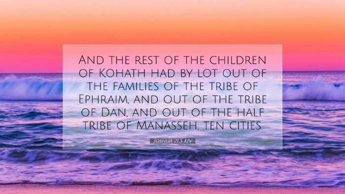 Picture 07 - Joshua 21:5 KJV Desktop Wallpaper - And the rest of the children of Kohath had by lot - Desktop Bible Verse Wallpaper