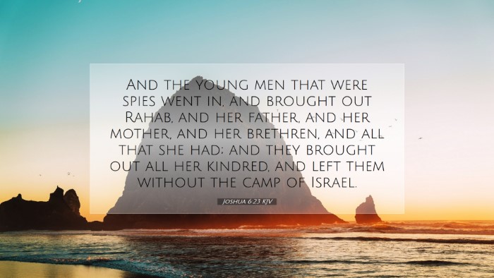 Picture 07 - Joshua 6:23 KJV Desktop Wallpaper - And the young men that were spies went in, and - Desktop Bible Verse Wallpaper