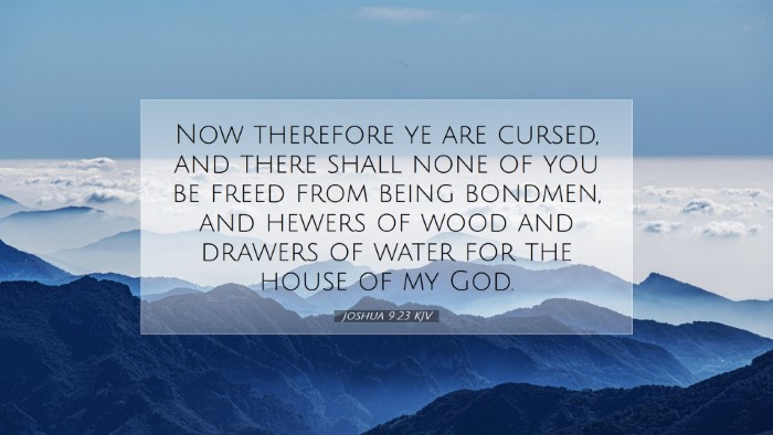 Picture 07 - Joshua 9:23 KJV Desktop Wallpaper - Now therefore ye are cursed, and there shall none - Desktop Bible Verse Wallpaper