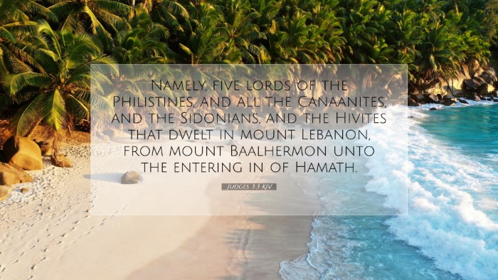 Picture 07 - Judges 3:3 KJV Desktop Wallpaper - Namely, five lords of the Philistines, and all - Desktop Bible Verse Wallpaper