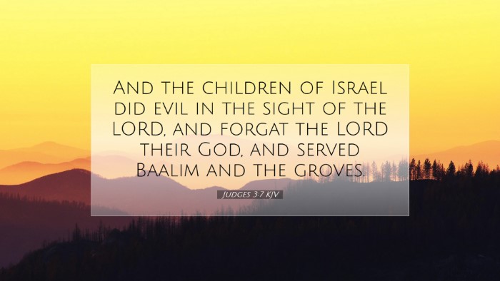 Picture 07 - Judges 3:7 KJV Desktop Wallpaper - And the children of Israel did evil in the sight - Desktop Bible Verse Wallpaper