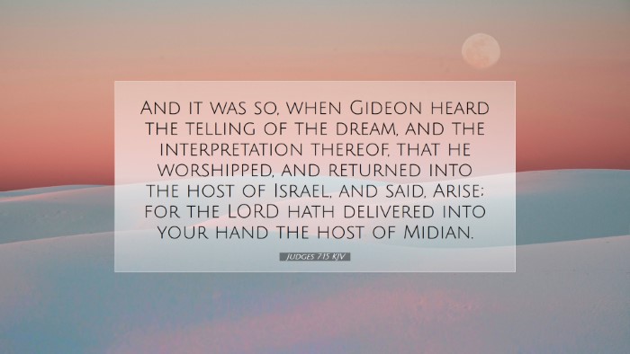 Picture 07 - Judges 7:15 KJV Desktop Wallpaper - And it was so, when Gideon heard the telling of - Desktop Bible Verse Wallpaper