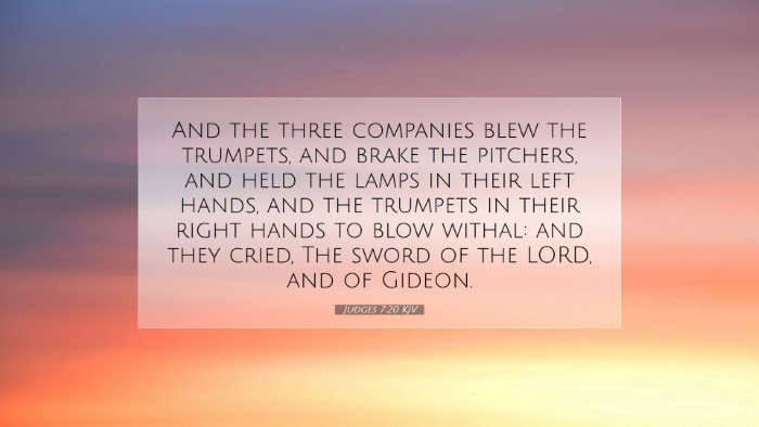 Picture 07 - Judges 7:20 KJV Desktop Wallpaper - And the three companies blew the trumpets, and - Desktop Bible Verse Wallpaper