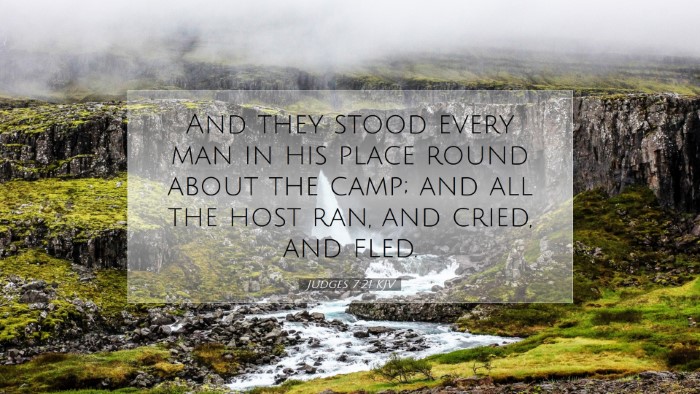 Picture 07 - Judges 7:21 KJV Desktop Wallpaper - And they stood every man in his place round about - Desktop Bible Verse Wallpaper