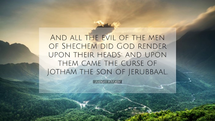Picture 07 - Judges 9:57 KJV Desktop Wallpaper - And all the evil of the men of Shechem did God - Desktop Bible Verse Wallpaper