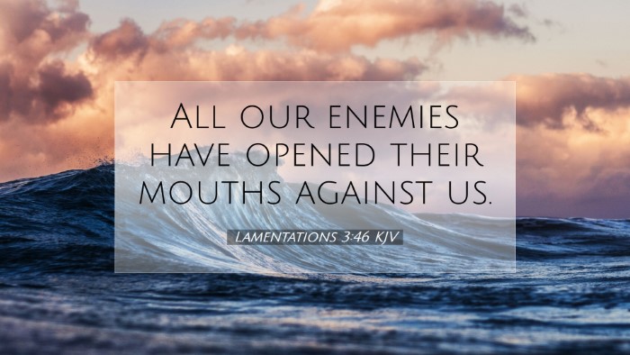Picture 07 - Lamentations 3:46 KJV Desktop Wallpaper - All our enemies have opened their mouths against - Desktop Bible Verse Wallpaper