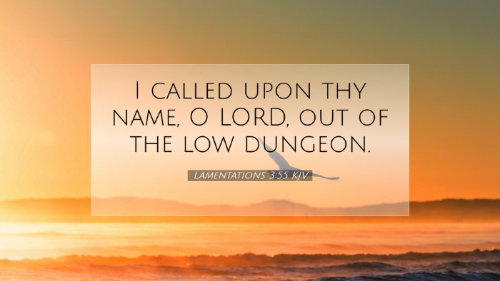 Picture 07 - Lamentations 3:55 KJV Desktop Wallpaper - I called upon thy name, O LORD, out of the low - Desktop Bible Verse Wallpaper