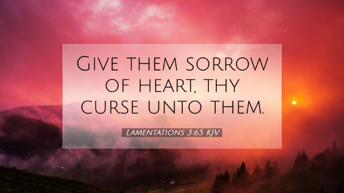 Picture 07 - Lamentations 3:65 KJV Desktop Wallpaper - Give them sorrow of heart, thy curse unto - Desktop Bible Verse Wallpaper