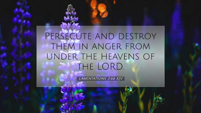 Picture 07 - Lamentations 3:66 KJV Desktop Wallpaper - Persecute and destroy them in anger from under - Desktop Bible Verse Wallpaper