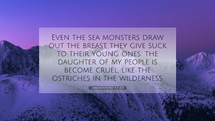 Picture 07 - Lamentations 4:3 KJV Desktop Wallpaper - Even the sea monsters draw out the breast, they - Desktop Bible Verse Wallpaper