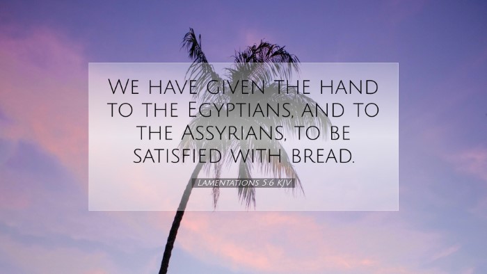 Picture 07 - Lamentations 5:6 KJV Desktop Wallpaper - We have given the hand to the Egyptians, and to - Desktop Bible Verse Wallpaper