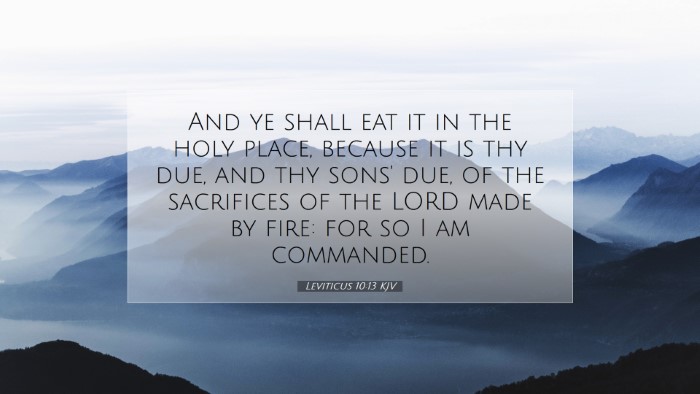Picture 07 - Leviticus 10:13 KJV Desktop Wallpaper - And ye shall eat it in the holy place, because it - Desktop Bible Verse Wallpaper