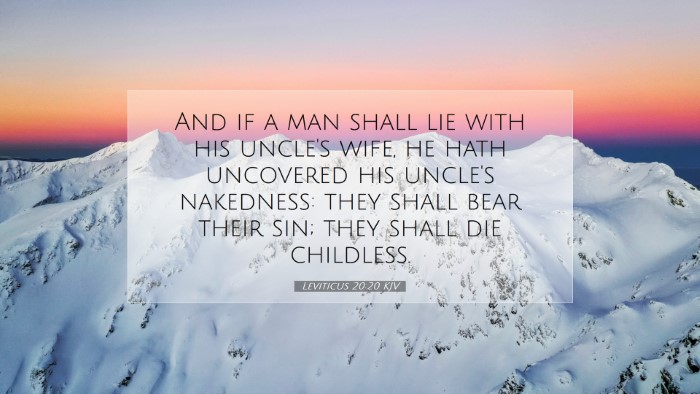 Picture 07 - Leviticus 20:20 KJV Desktop Wallpaper - And if a man shall lie with his uncle's wife, he - Desktop Bible Verse Wallpaper