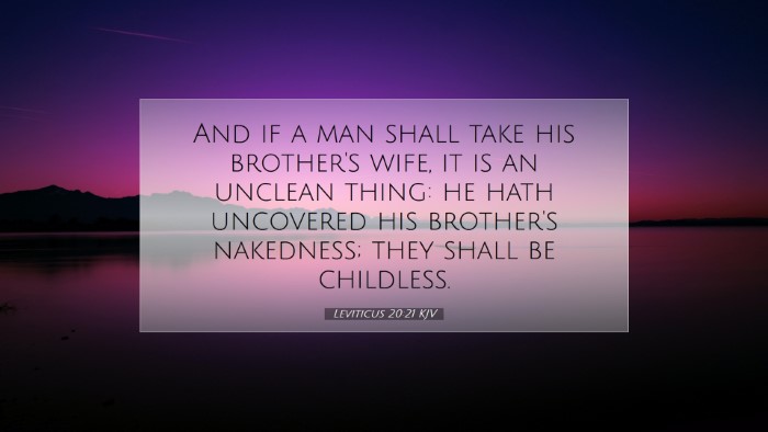 Picture 07 - Leviticus 20:21 KJV Desktop Wallpaper - And if a man shall take his brother's wife, it is - Desktop Bible Verse Wallpaper