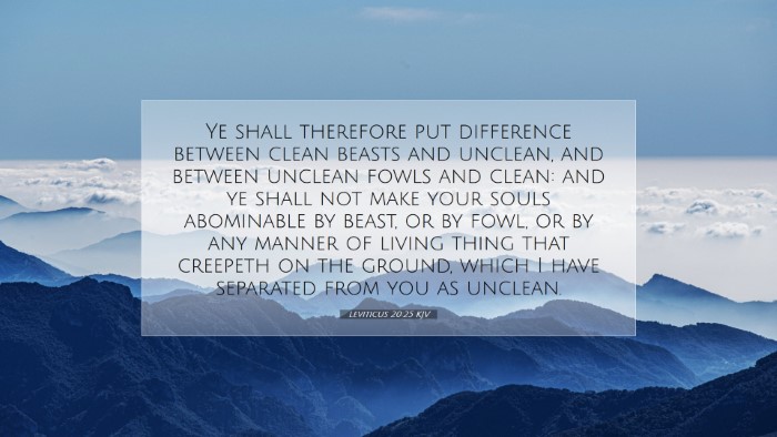 Picture 07 - Leviticus 20:25 KJV Desktop Wallpaper - Ye shall therefore put difference between clean - Desktop Bible Verse Wallpaper