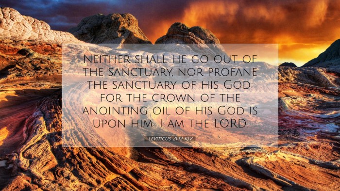 Picture 07 - Leviticus 21:12 KJV Desktop Wallpaper - Neither shall he go out of the sanctuary, nor - Desktop Bible Verse Wallpaper