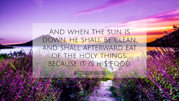 Picture 07 - Leviticus 22:7 KJV Desktop Wallpaper - And when the sun is down, he shall be clean, and - Desktop Bible Verse Wallpaper