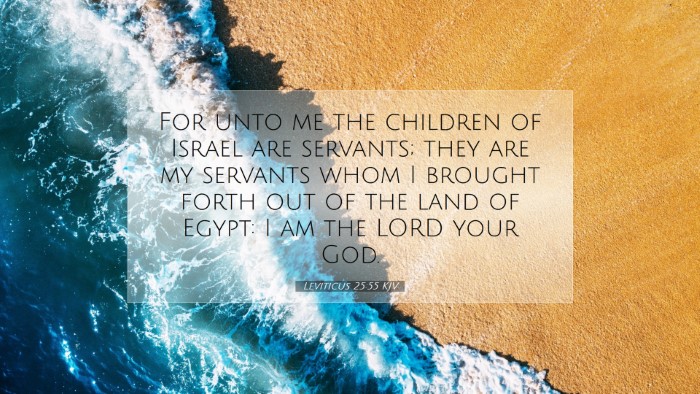 Picture 07 - Leviticus 25:55 KJV Desktop Wallpaper - For unto me the children of Israel are servants; - Desktop Bible Verse Wallpaper