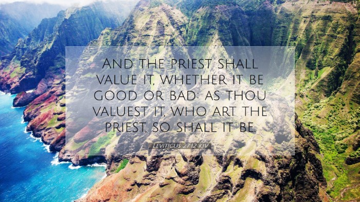 Picture 07 - Leviticus 27:12 KJV Desktop Wallpaper - And the priest shall value it, whether it be good - Desktop Bible Verse Wallpaper