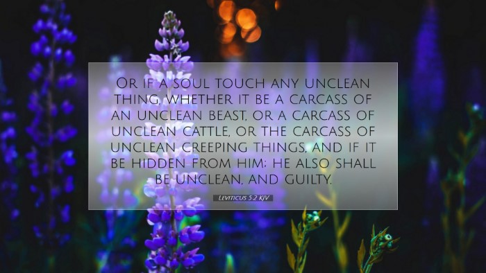 Picture 07 - Leviticus 5:2 KJV Desktop Wallpaper - Or if a soul touch any unclean thing, whether it - Desktop Bible Verse Wallpaper