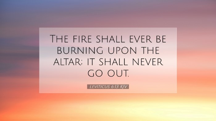 Picture 07 - Leviticus 6:13 KJV Desktop Wallpaper - The fire shall ever be burning upon the altar; it - Desktop Bible Verse Wallpaper