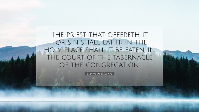 Picture 07 - Leviticus 6:26 KJV Desktop Wallpaper - The priest that offereth it for sin shall eat it: - Desktop Bible Verse Wallpaper