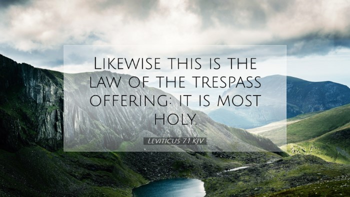Picture 07 - Leviticus 7:1 KJV Desktop Wallpaper - Likewise this is the law of the trespass - Desktop Bible Verse Wallpaper