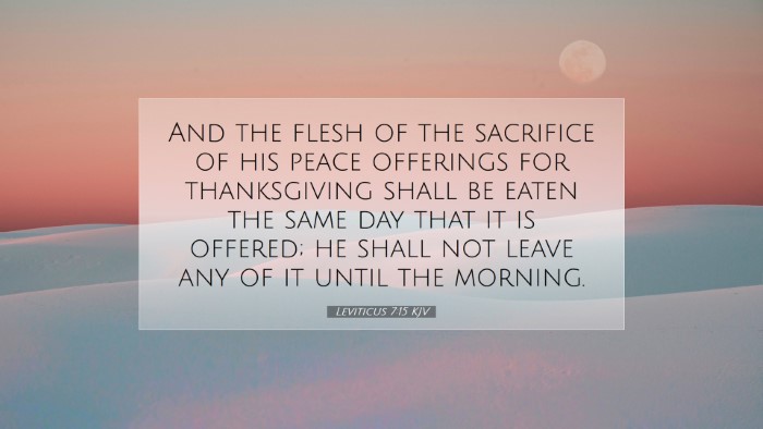 Picture 07 - Leviticus 7:15 KJV Desktop Wallpaper - And the flesh of the sacrifice of his peace - Desktop Bible Verse Wallpaper
