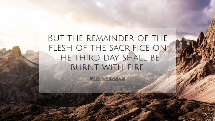 Picture 07 - Leviticus 7:17 KJV Desktop Wallpaper - But the remainder of the flesh of the sacrifice - Desktop Bible Verse Wallpaper