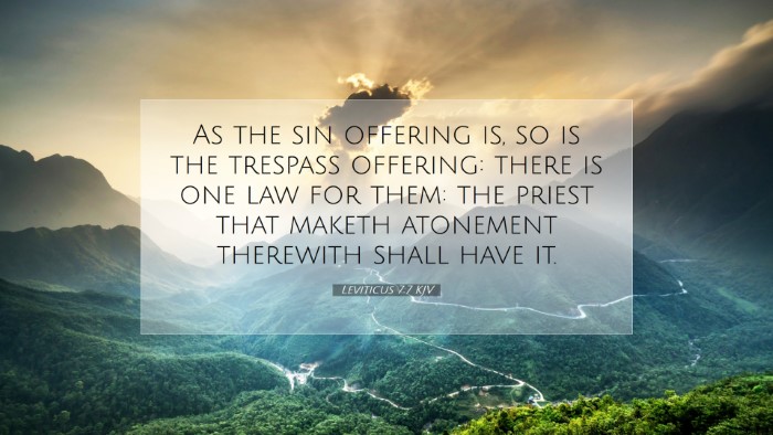 Picture 07 - Leviticus 7:7 KJV Desktop Wallpaper - As the sin offering is, so is the trespass - Desktop Bible Verse Wallpaper