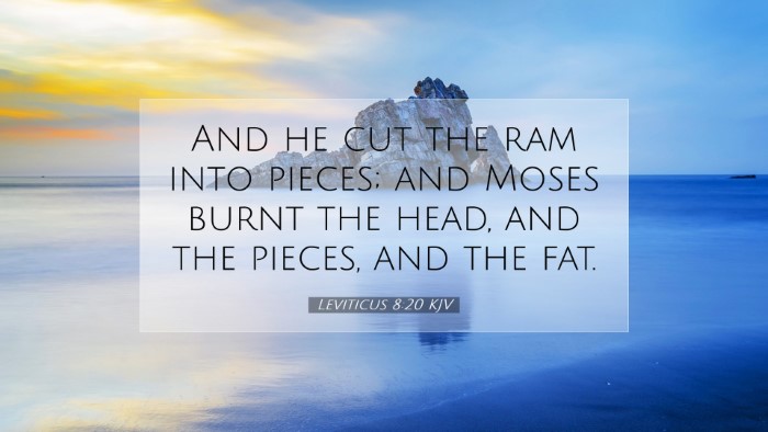 Picture 07 - Leviticus 8:20 KJV Desktop Wallpaper - And he cut the ram into pieces; and Moses burnt - Desktop Bible Verse Wallpaper
