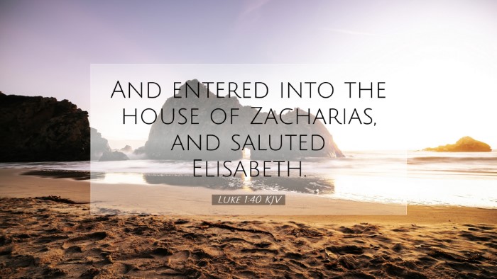 Picture 07 - Luke 1:40 KJV Desktop Wallpaper - And entered into the house of Zacharias, and - Desktop Bible Verse Wallpaper