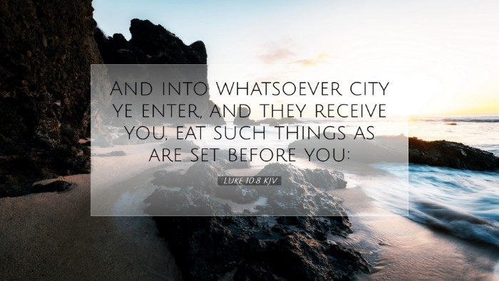 Picture 07 - Luke 10:8 KJV Desktop Wallpaper - And into whatsoever city ye enter, and they - Desktop Bible Verse Wallpaper